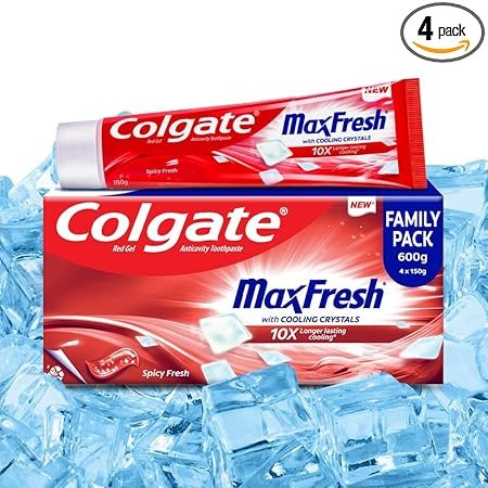 Colgate MaxFresh Toothpaste, Red Gel Tooth Paste with Menthol for Super Fresh Breath