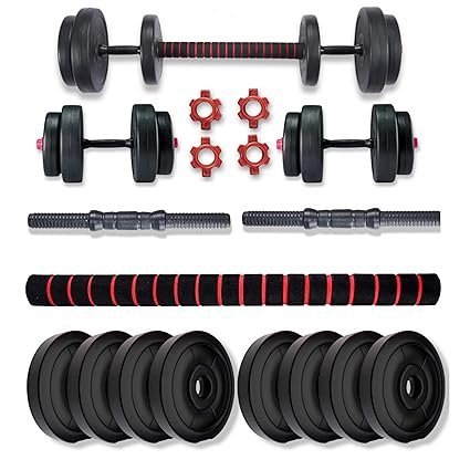 Bullar PVC Dumbbells Set and Fitness Kit for Men and Women Whole Body Workout with Connector Rod (30 kg)