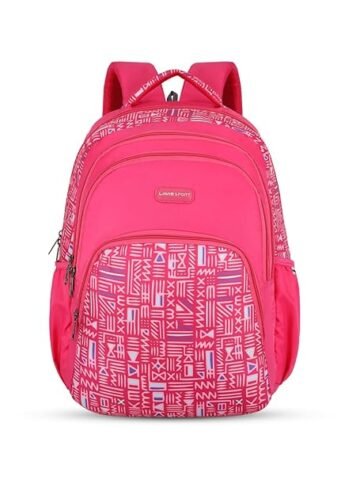 Lavie Sport Tribe 39L Printed School Backpack with Rain cover for Girls (Magenta)