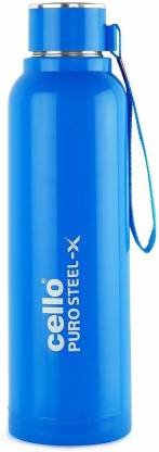 cello Puro -X Benz 900 | PU Insulation | Leak Proof| Wide Mouth & Easy to Open | 730 ml Bottle (Pack of 1, Blue, Steel)
