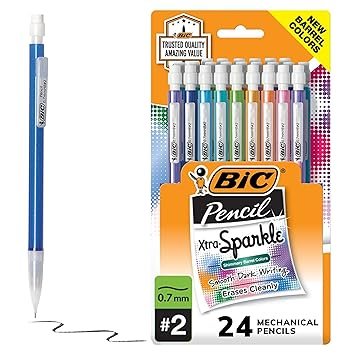 BIC Pencil Xtra Sparkle – Medium Point, Pack Of 24, Black