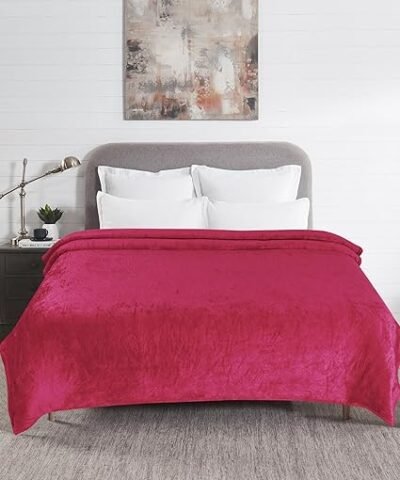 Dream Living Premium Flannel Double Bed Winter Blanket | Winter bedsheets AC Blanket | Soft Lightweight Cozy for Bed, Sofa, Couch, Travel & Camping | 220×230 cm – Wine