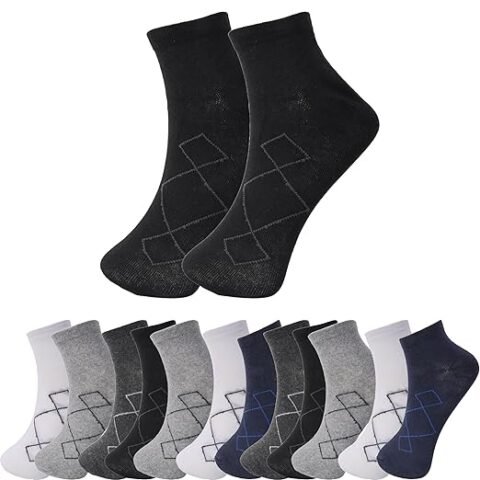 London Hills Men’s Socks – Ankle Length, Assorted Colors and Styles