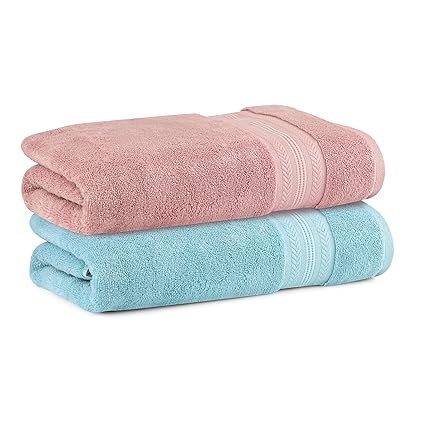 Himeya Bamboo Bath Towel 600 GSM (Ice Burst and Butter Pink)