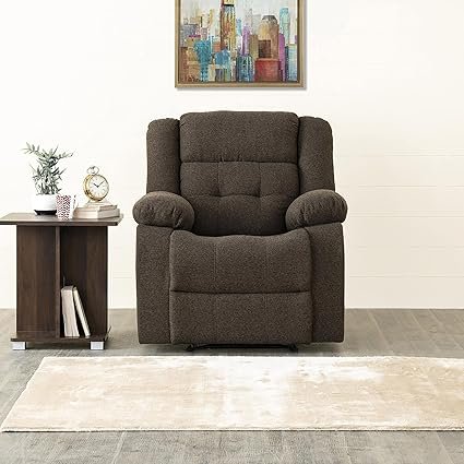 Home Centre Zurich Next Fabric 1-Seater Standard Sofa Recliner – Brown