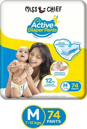 Miss & Chief by Flipkart Active Diaper Pants – M (74 Pieces)
