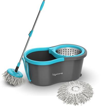 Lifelong LLMOP902 Steel Spin with Trolley Mop Set (Blue)