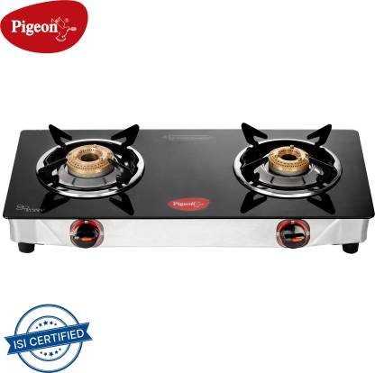 Pigeon Popular Cooktop Glass Manual Gas Stove (2 Burners)