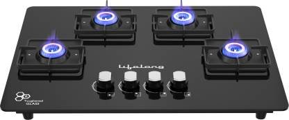 Lifelong Ember LLHT934 HobTop with Battery Operated Ignition Glass Automatic Hob (4 Burners)