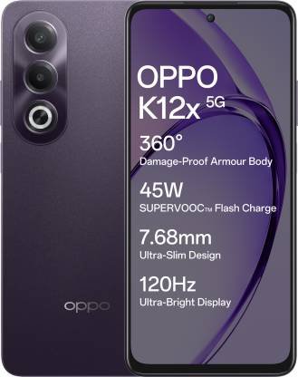 OPPO K12x 5G with 45W SUPERVOOC Charger In-The-Box (Midnight Violet, 128 GB) – 6 GB RAM