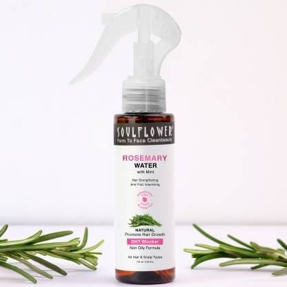 Soulflower Rosemary Water Spray for Hair Growth | Mist for Hair Fall Control (100 ml)