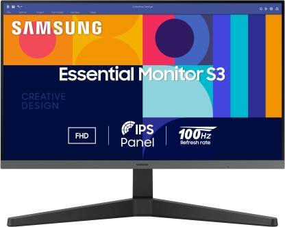 SAMSUNG 60.96 cm (24 inch) Full HD IPS Panel Flicker-Free, HDMI, Display Port, Bezel-less Design Flat Monitor (LS24C330GAWXXL)