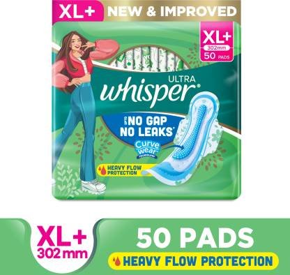 Whisper ULTRA HYGIENE+COMFORT XL+, FOR HEAVY FLOW Sanitary Pad (Pack of 50)