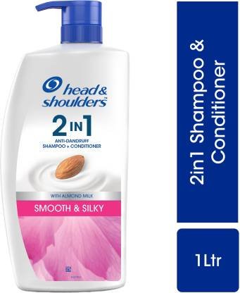 HEAD & SHOULDERS 2-in-1 Smooth and Silky Conditioner + Anti Dandruff Shampoo With Almond Milk (1 L)
