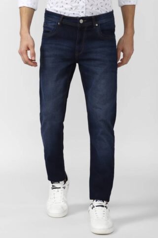 PETER ENGLAND Men Tapered Fit Mid Rise Dark Blue Jeans