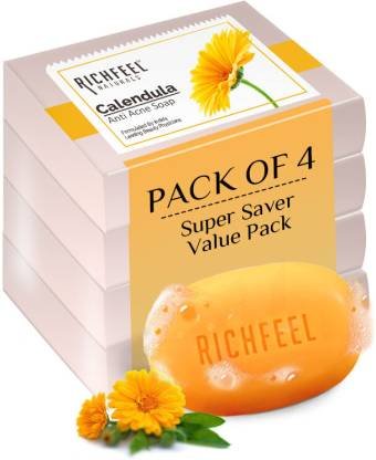 Product Title RICHFEEL Calendula Anti-Acne Soap For Acne skin & Blemishes 75g -Pack of 4 (300 g)