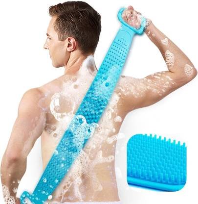 Soft Silicone Back Scrubber Brush Cum Belt for Exfoliating Shower Bath