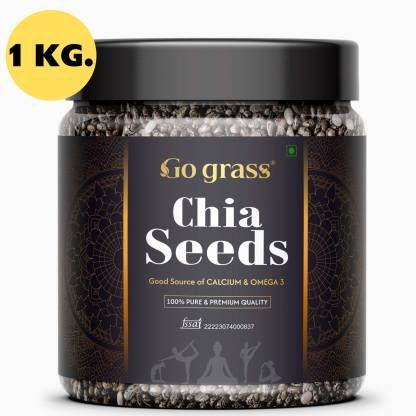 GO GRASS Chia Seed, Gluten Free, Vegan, Raw, Keto Friendly Chia Seeds (1000 g)