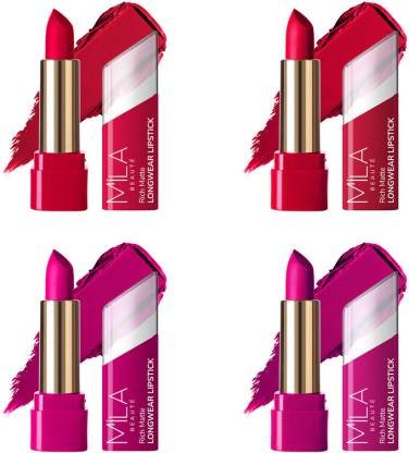 MILA BEAUTÉ Matte Longwear Lipstick Combo For Woman|Up To 8 Hrs Stay|Enriched With Vitamin E