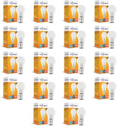 Wipro 10 W Standard B22 Basic LED Bulb (White, Pack of 18)