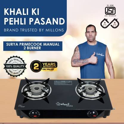 Sigri-wala Surya Primecook Manual Cute Toughened Glass Gas Stove