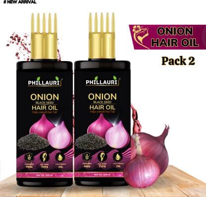 Phillauri Black Seed Onion Hair Oil – WITH COMB APPLICATOR – Controls Hair Fall Hair Oil (200 ml)