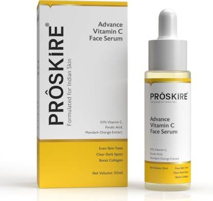 Proskire 10% Vitamin C Serum With Hyaluronic Acid & Papaya Ext For Skin Brightening (30 ml)