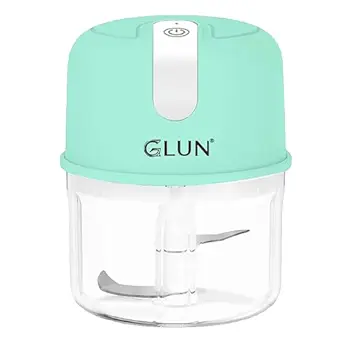 GLUN Mini Garlic Chopper, Portable & Rechargeable Kitchen Chopper with USB Port BPA-Free
