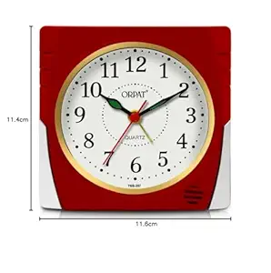 Orpat Ajanta Time Piece Beep Alarm Clock (Plastic_114X40X116mm_Red)