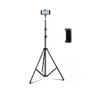 Elfora 7 Feet Lightweight Tripod Stand with Mobile Phone Holder