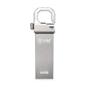 EVM EnStore 64GB Metal USB 2.0 Flash Drive – High Read Speeds up to 15MB/s & Write Speeds up to 8MB/s – Durable Metal Casing – Ideal for Data Transfer & Storage – (EVMPD/64GB)