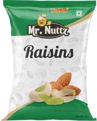 Mr.Nuttz Premium Green Raisins (Kishmish) 50g Seedless Dry Fruits – Raisins