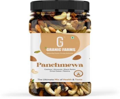 Granic Farms Mix Dry Fruits | Panchmeva | Almond|Cashew|Dates|Black Raisin|Green Raisin