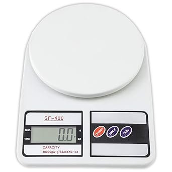 Btag Digital Kitchen Food Weighing Scale For Healthy Living, Home Baking, Cooking, Fitness & Balanced Diet. | Weighing Scale With Digital Display SF 400 10Kg x 1gms with 2 Batteries Included