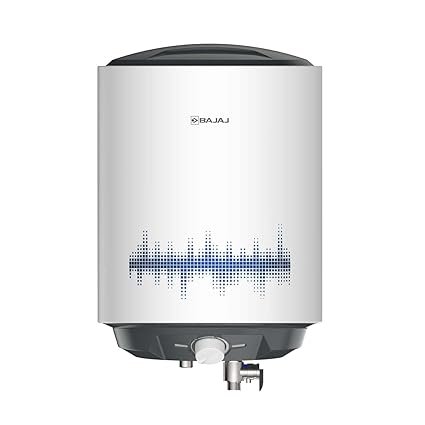 Bajaj Shield Series New Shakti 15L Storage Wall Mount Water Heater For Home|5-Star Rated Geyser|Child Safety Mode|For High Rise Buildings|10-Yr Tank 6-Yr Element 4-Yr Product Warranty|White&Grey