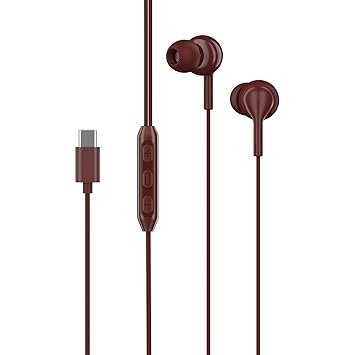 boAt BassHeads 100 C Wired Earphones with Type-C Jack, in-Line Microphone, 10mm Drivers, Signature Sound, Integrated Controls & Multi-OS Compatibility(Maroon)