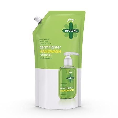 Godrej Protekt Germ Fighter Handwash Refill Pack | Lime & Eucalyptus | Germ Protection & Soft on Hands – 725ml