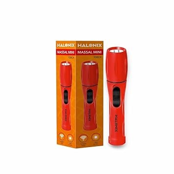 Halonix Massal Mini 1W Led Torch Light | Super Bright White LED Flashlight | Bright Flashlights for Emergencies and Camping Gear | Flash Light with AA Batteries Included | Pack 1