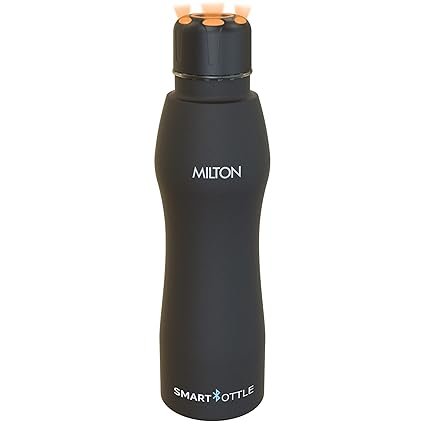 MILTON Euroline Smart Stainless Steel Water Bottle, 880 ml, Black