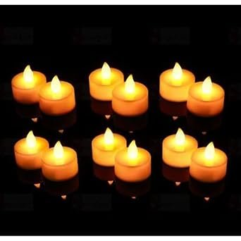 SATYAM KRAFT 12 Pcs LED Tea Light Candles | Flameless & Smokeless | Decorative Acrylic Design