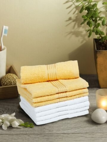 KOPA Set Of 8 Solid Super Absorbent 380 GSM Cotton Face Towels