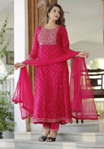 Radhika Fashion Women Viscose Rayon Kurta Pant Dupatta Set