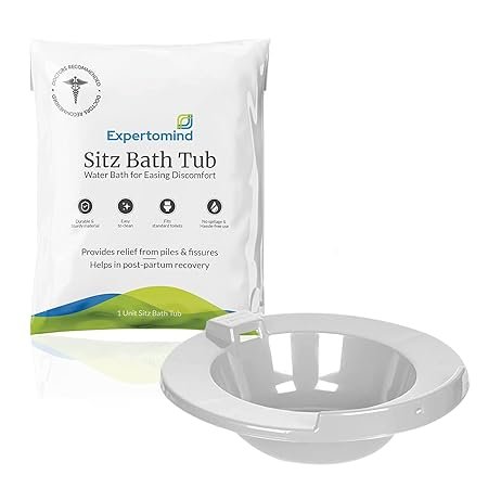 Sitz Bath Tub for Piles Pain Relief by EXPERTOMIND Recovery from Pain Hemorrhoids & Postpartum | Non-Toxic Plastic – Only Tub | Grey