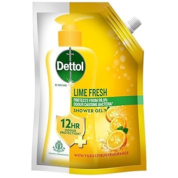 Dettol Body Wash and Shower Gel for Women and Men, Lime fresh – 450ml | Soap-Free Bodywash | 12h Odour Protection