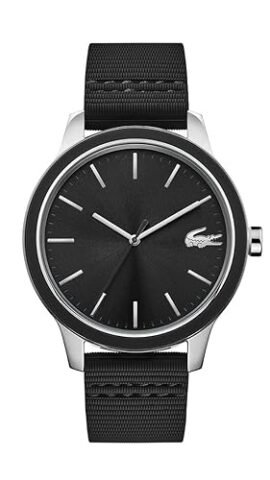 Lacoste Lacoste.12.12 Qtz Basic Black Round Dial Men’s Watch|Black Silicone Material|Black Color Band – 2011087