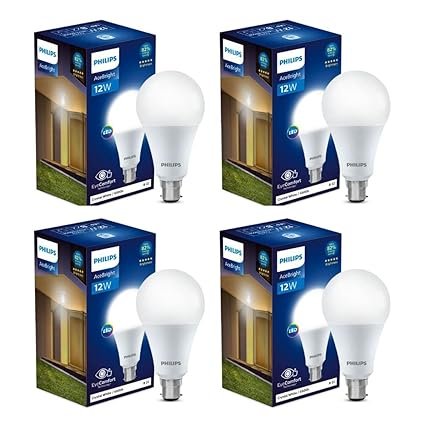 PHILIPS Stellar Bright 12-Watt LED Bulb B22 Base (Crystal White, Pack of 4)