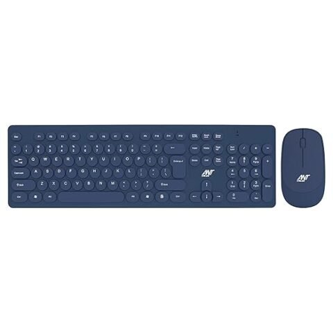 Ant Value FKBRI05 Wireless Keyboard Mouse Combo – 2.4Ghz Aesthetic Quiet Keyboard and Mouse Wireless – 110 Keys Full Size Ultra-Thin Keyboard for Laptop, Computer, PC, Notebook, Windows, Mac OS (Blue)