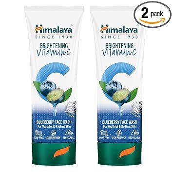 Himalaya Brightening Vitamin C Blueberry Face Wash | Brightening Face Cleanser | Remove Dull Skin | 100ml (Pack of 2)