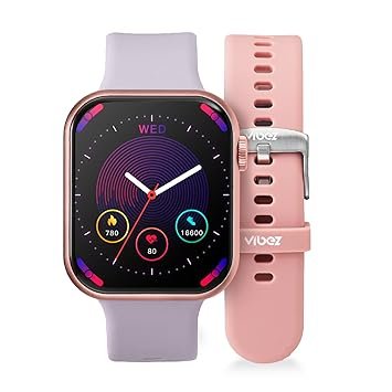 Vibez by Lifelong Hype Women Smartwatch with Bluetooth Calling|Multiple Straps (VBSWW801, 1 Year Manufacturer Warranty, Rose Gold)