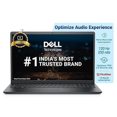 Dell Vostro 15 3520 Laptop – 15.6 inch (39.62cm) FHD Display, Intel Core i3-1215U, 8 GB RAM, 512 GB SSD, Titan Grey, 1.69Kg, Ideal for Digital Nomads, Perfect for Productivity and Collaboration